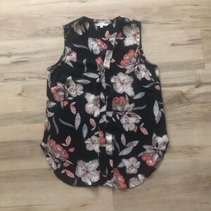 Cleo Black and Pink Floral Tank Top